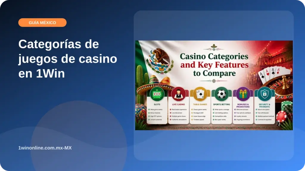Categorías de juegos de casino en 1Win illustration